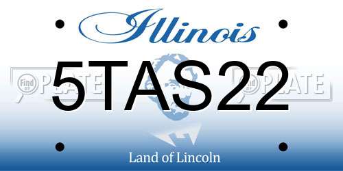 5TAS22 Illinois License Plate