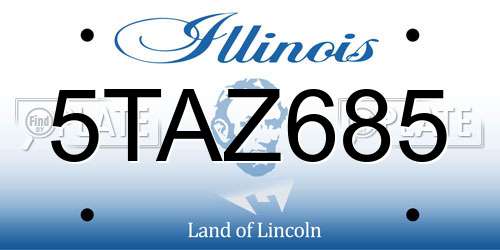 5TAZ685 Illinois License Plate