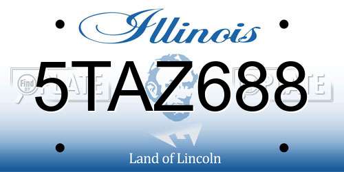 5TAZ688 Illinois License Plate
