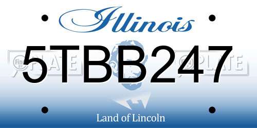 5TBB247 Illinois License Plate