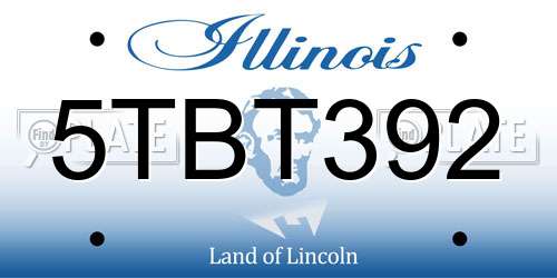 5TBT392 Illinois License Plate