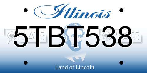 5TBT538 Illinois License Plate