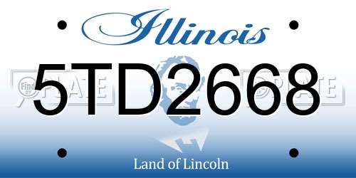 5TD2668 Illinois License Plate