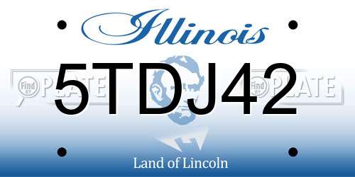5TDJ42 Illinois License Plate