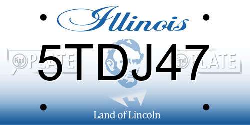 5TDJ47 Illinois License Plate