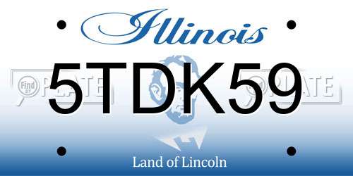 5TDK59 Illinois License Plate