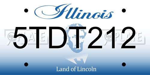 5TDT212 Illinois License Plate