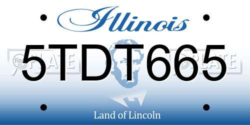 5TDT665 Illinois License Plate
