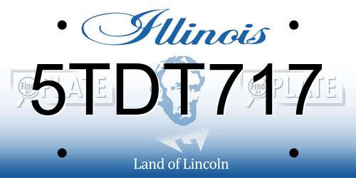 5TDT717 Illinois License Plate