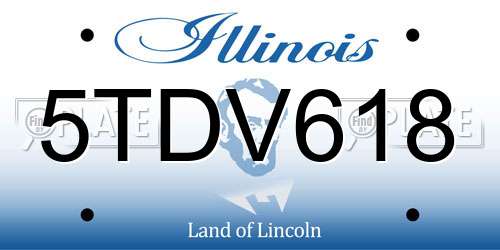 5TDV618 Illinois License Plate