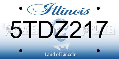 5TDZ217 Illinois License Plate