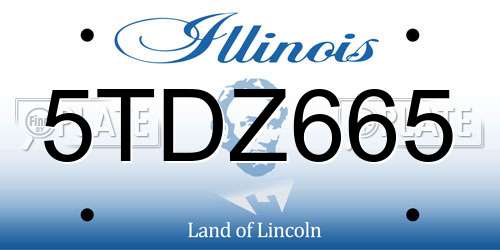 5TDZ665 Illinois License Plate