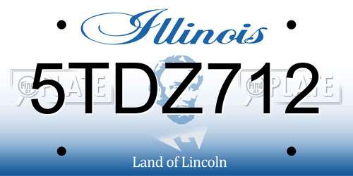 5TDZ712 Illinois License Plate