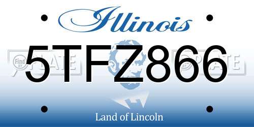 5TFZ866 Illinois License Plate