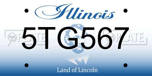 5TG567 Illinois License Plate