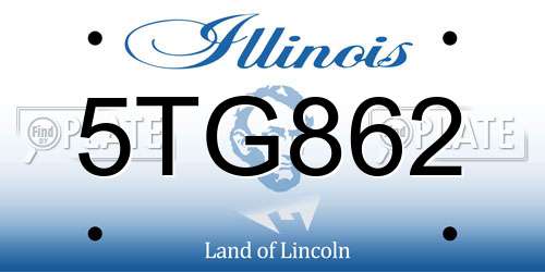 5TG862 Illinois License Plate