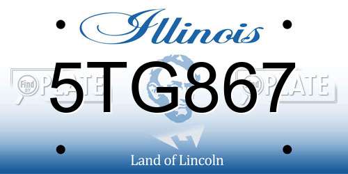 5TG867 Illinois License Plate