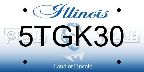 5TGK30 Illinois License Plate