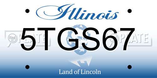 5TGS67 Illinois License Plate