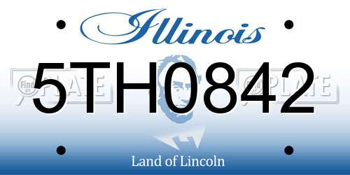5TH0842 Illinois License Plate