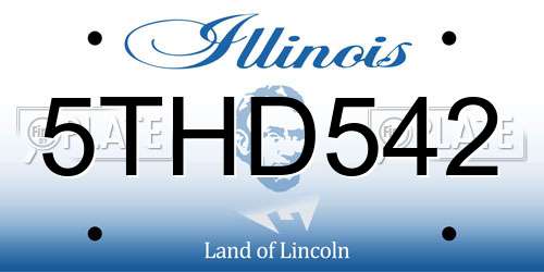 5THD542 Illinois License Plate