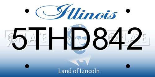 5THD842 Illinois License Plate