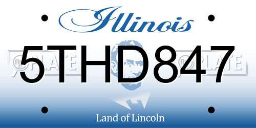 5THD847 Illinois License Plate