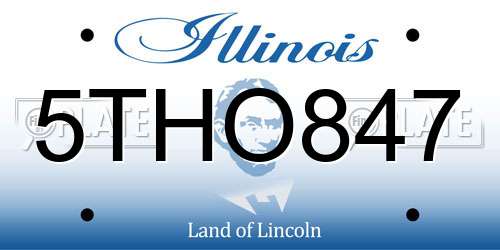 5THO847 Illinois License Plate