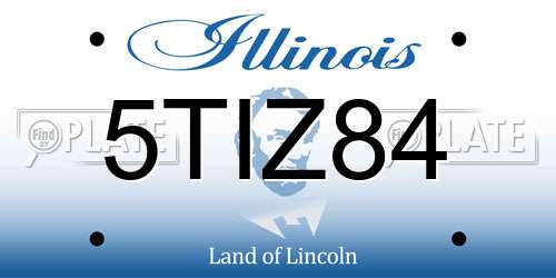 5TIZ84 Illinois License Plate