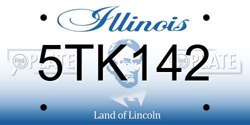 5TK142 Illinois License Plate