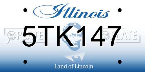 5TK147 Illinois License Plate