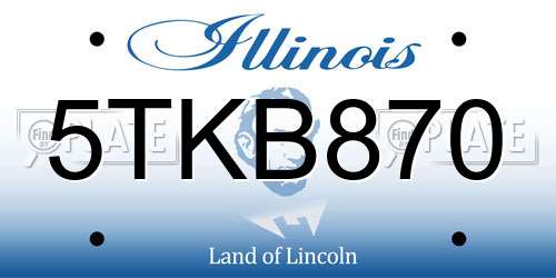 5TKB870 Illinois License Plate