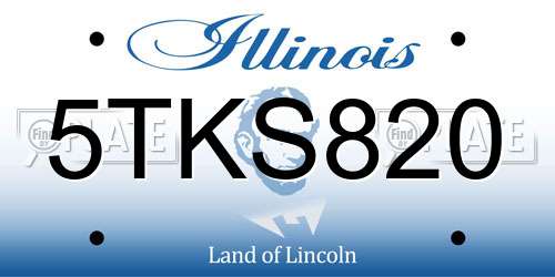 5TKS820 Illinois License Plate
