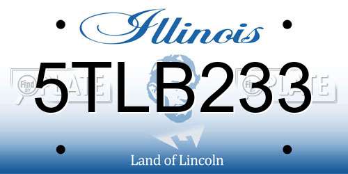 5TLB233 Illinois License Plate