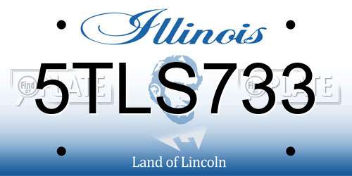 5TLS733 Illinois License Plate