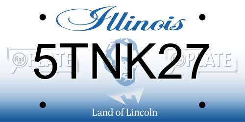5TNK27 Illinois License Plate