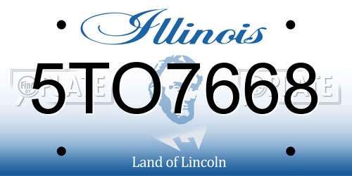 5TO7668 Illinois License Plate