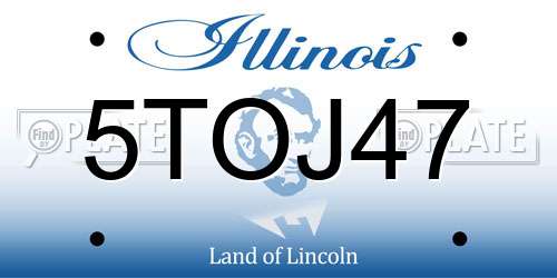 5TOJ47 Illinois License Plate