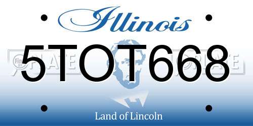 5TOT668 Illinois License Plate