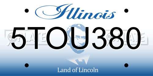 5TOU380 Illinois License Plate