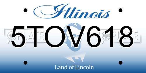 5TOV618 Illinois License Plate