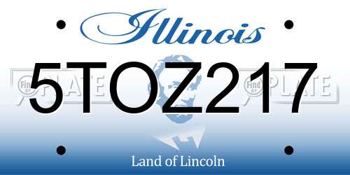 5TOZ217 Illinois License Plate