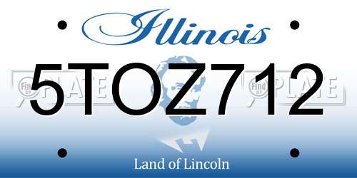 5TOZ712 Illinois License Plate