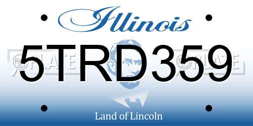 5TRD359 Illinois License Plate