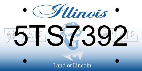 5TS7392 Illinois License Plate