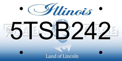 5TSB242 Illinois License Plate