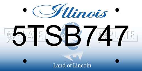 5TSB747 Illinois License Plate
