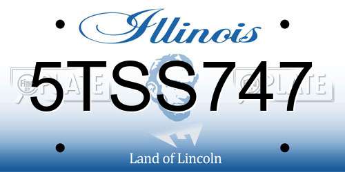 5TSS747 Illinois License Plate