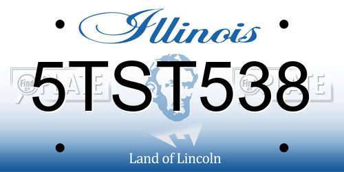 5TST538 Illinois License Plate