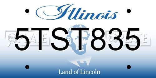 5TST835 Illinois License Plate
